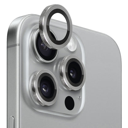 NORTHJO Camera Lens Protector Tempered Glass CD Vein Metal Ring Film, For iPhone 15 Pro / 15 Pro Max