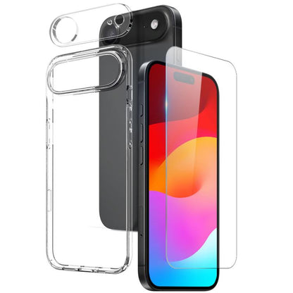 NORTHJO 3 in 1 TPU Phone Case with Screen Film and Lens Film, For iPhone 17e / 16e, For iPhone 17 Pro Max, For iPhone 17 Pro, For iPhone 17, For iPhone Air, For iPhone 16 Pro Max, For iPhone 16 Pro, For iPhone 16 Plus, For iPhone 16, For iPhone 15 Pro ...