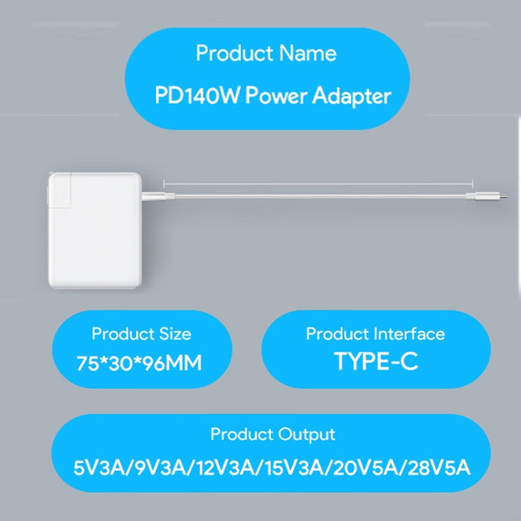 PD3.1 140W USB-C PD Laptop Power Adapter for Apple M1 / M2 MacBook Series