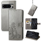 Four-leaf Clasp Embossed Buckle Leather Phone Case, For Google Pixel 9 Pro XL, For Google Pixel 9, For Google Pixel 8a, For Google Pixel 8 Pro