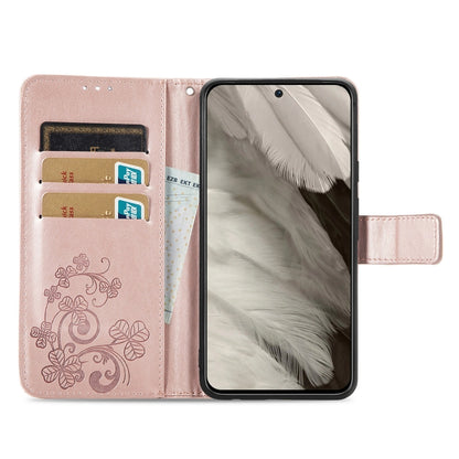 Four-leaf Clasp Embossed Buckle Leather Phone Case