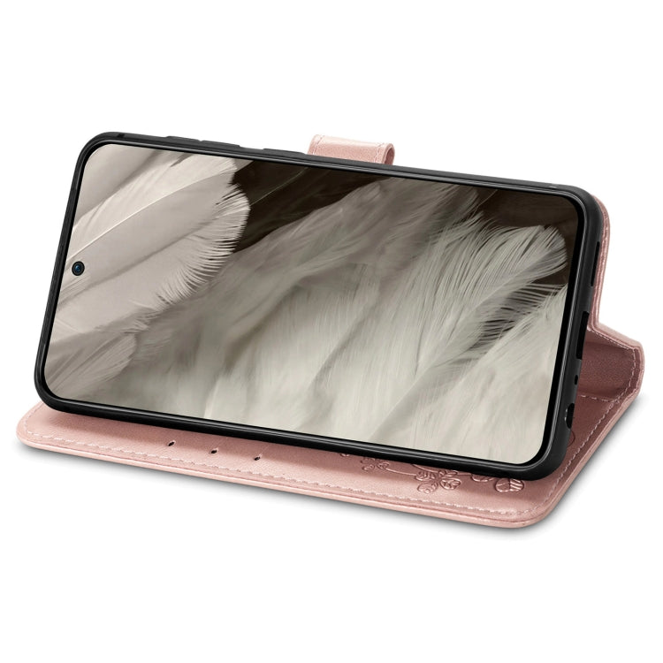 Four-leaf Clasp Embossed Buckle Leather Phone Case