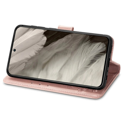 Four-leaf Clasp Embossed Buckle Leather Phone Case