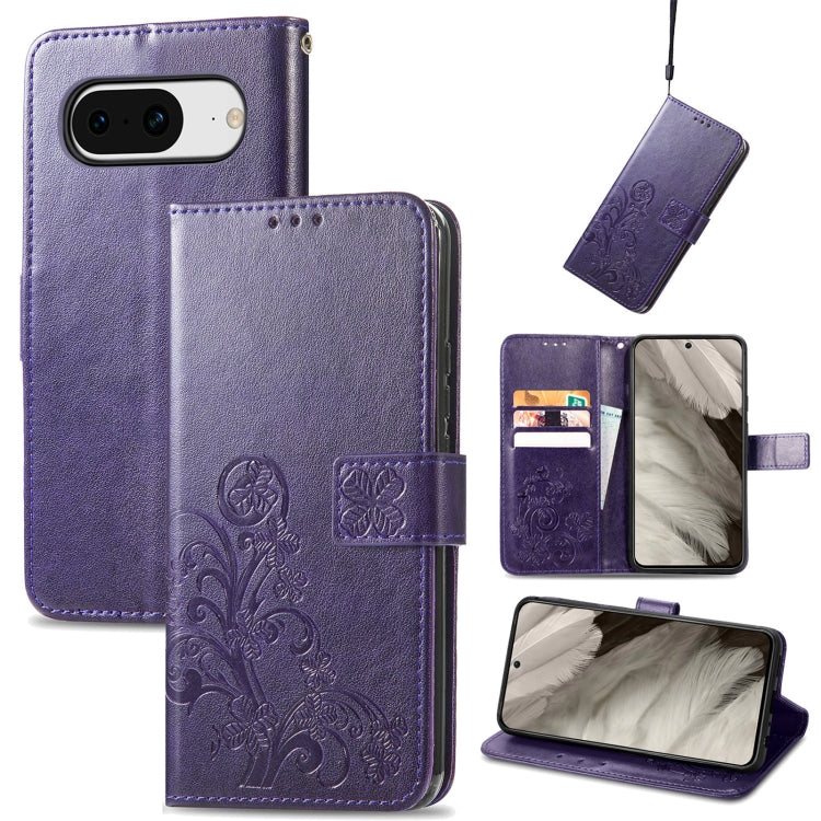 Four-leaf Clasp Embossed Buckle Leather Phone Case