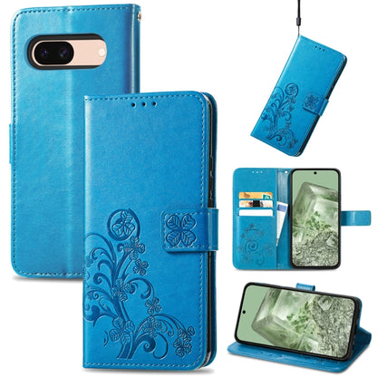 Four-leaf Clasp Embossed Buckle Leather Phone Case, For Google Pixel 9 Pro XL, For Google Pixel 9, For Google Pixel 8a, For Google Pixel 8 Pro
