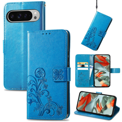 Four-leaf Clasp Embossed Buckle Leather Phone Case, For Google Pixel 9 Pro XL, For Google Pixel 9, For Google Pixel 8a, For Google Pixel 8 Pro
