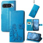 Four-leaf Clasp Embossed Buckle Leather Phone Case, For Google Pixel 9 Pro XL, For Google Pixel 9, For Google Pixel 8a, For Google Pixel 8 Pro