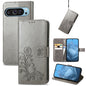 Four-leaf Clasp Embossed Buckle Leather Phone Case, For Google Pixel 9 Pro XL, For Google Pixel 9, For Google Pixel 8a, For Google Pixel 8 Pro