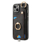 Retro Skin-feel Ring Card Bag Phone Case with Hang Loop, For iPhone 11 Pro Max, For iPhone 11, For iPhone 11 Pro, For iPhone X / XS