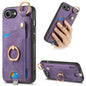 Retro Skin-feel Ring Card Bag Phone Case with Hang Loop, For iPhone 17e / 16e, For iPhone 16 Pro Max, For iPhone 16 Pro, For iPhone 16 Plus
