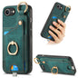 Retro Skin-feel Ring Card Bag Phone Case with Hang Loop, For iPhone 17e / 16e, For iPhone 16 Pro Max, For iPhone 16 Pro, For iPhone 16 Plus