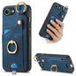 Retro Skin-feel Ring Card Bag Phone Case with Hang Loop, For iPhone 17e / 16e, For iPhone 16 Pro Max, For iPhone 16 Pro, For iPhone 16 Plus