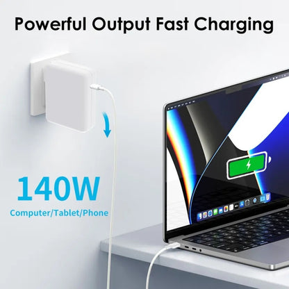 PD3.1 140W USB-C PD Laptop Power Adapter + 2m 5A USB-C to USB-C Data Cable