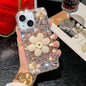 Sunflower Holder Hand-set Diamond PC Phone Case, For iPhone 15 Pro, For iPhone 15 Plus, For iPhone 15, For iPhone 14 Plus, For iPhone 14, For iPhone 14 Pro