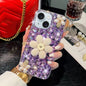 Sunflower Holder Hand-set Diamond PC Phone Case, For iPhone 15 Pro, For iPhone 15 Plus, For iPhone 15, For iPhone 14 Plus, For iPhone 14, For iPhone 14 Pro