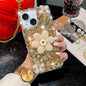 Sunflower Holder Hand-set Diamond PC Phone Case, For iPhone 15 Pro, For iPhone 15 Plus, For iPhone 15, For iPhone 14 Plus, For iPhone 14, For iPhone 14 Pro