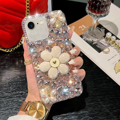 Sunflower Holder Hand-set Diamond PC Phone Case, For iPhone 12 Pro Max, For iPhone 12 Pro, For iPhone 12 mini, For iPhone 11 Pro Max, For iPhone 11, For iPhone 7 / 8