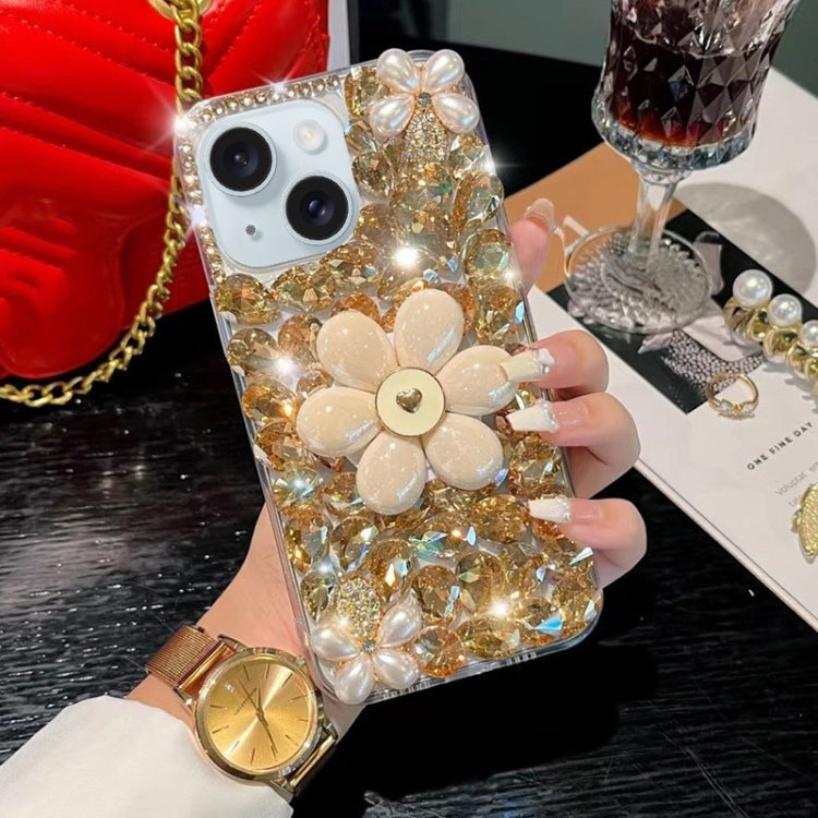 Sunflower Holder Hand-set Diamond PC Phone Case, For iPhone 14 Pro Max, For iPhone 13 Pro Max, For iPhone 13 Pro, For iPhone 13, For iPhone 13 mini, For iPhone 12