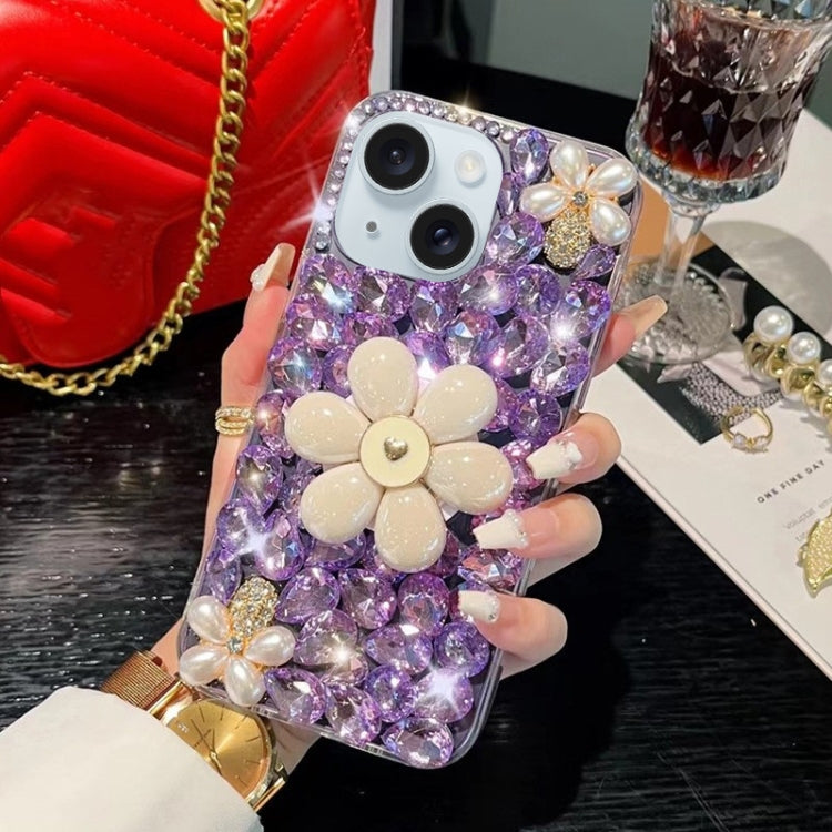 Sunflower Holder Hand-set Diamond PC Phone Case, For iPhone 14 Pro Max, For iPhone 13 Pro Max, For iPhone 13 Pro, For iPhone 13, For iPhone 13 mini, For iPhone 12