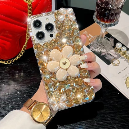 Sunflower Holder Hand-set Diamond PC Phone Case, For iPhone 12 Pro Max, For iPhone 12 Pro, For iPhone 12 mini, For iPhone 11 Pro Max, For iPhone 11, For iPhone 7 / 8