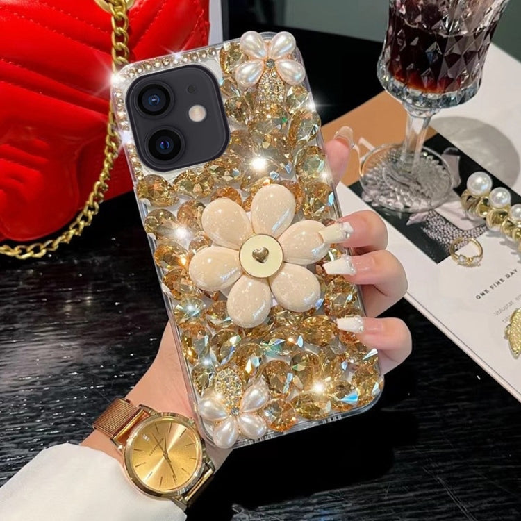 Sunflower Holder Hand-set Diamond PC Phone Case, For iPhone 12 Pro Max, For iPhone 12 Pro, For iPhone 12 mini, For iPhone 11 Pro Max, For iPhone 11, For iPhone 7 / 8
