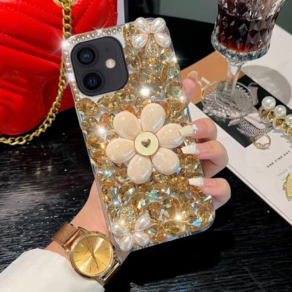 Sunflower Holder Hand-set Diamond PC Phone Case, For iPhone 12 Pro Max, For iPhone 12 Pro, For iPhone 12 mini, For iPhone 11 Pro Max, For iPhone 11, For iPhone 7 / 8