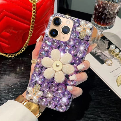 Sunflower Holder Hand-set Diamond PC Phone Case, For iPhone 12 Pro Max, For iPhone 12 Pro, For iPhone 12 mini, For iPhone 11 Pro Max, For iPhone 11, For iPhone 7 / 8
