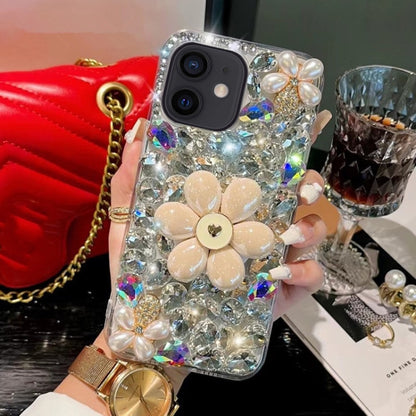 Sunflower Holder Hand-set Diamond PC Phone Case, For iPhone 12 Pro Max, For iPhone 12 Pro, For iPhone 12 mini, For iPhone 11 Pro Max, For iPhone 11, For iPhone 7 / 8