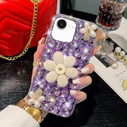 Sunflower Holder Hand-set Diamond PC Phone Case, For iPhone 17e / 16e, For iPhone 16 Pro Max, For iPhone 16 Pro, For iPhone 16 Plus, For iPhone 16, For iPhone 15 Pro Max