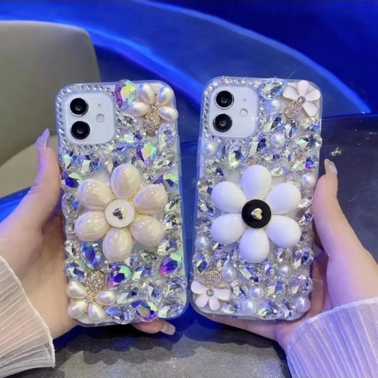 Sunflower Holder Hand-set Diamond PC Phone Case, For iPhone 15 Pro, For iPhone 15 Plus, For iPhone 15, For iPhone 14 Plus, For iPhone 14, For iPhone 14 Pro