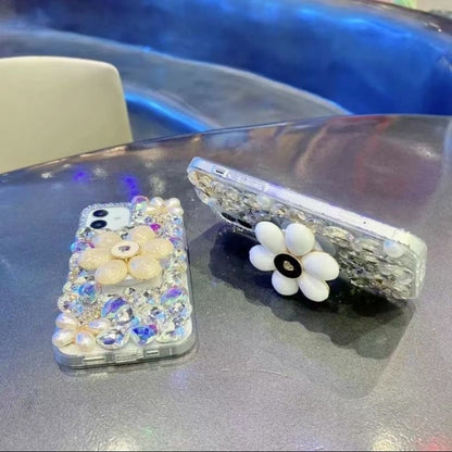 Sunflower Holder Hand-set Diamond PC Phone Case, For iPhone 12 Pro Max, For iPhone 12 Pro, For iPhone 12 mini, For iPhone 11 Pro Max, For iPhone 11, For iPhone 7 / 8