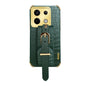 Electroplated Wrist Strap Crocodile Leather Back Phone Case