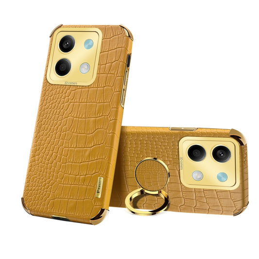 6D Electroplating Crocodile Texture Leather Back Phone Case with Holder