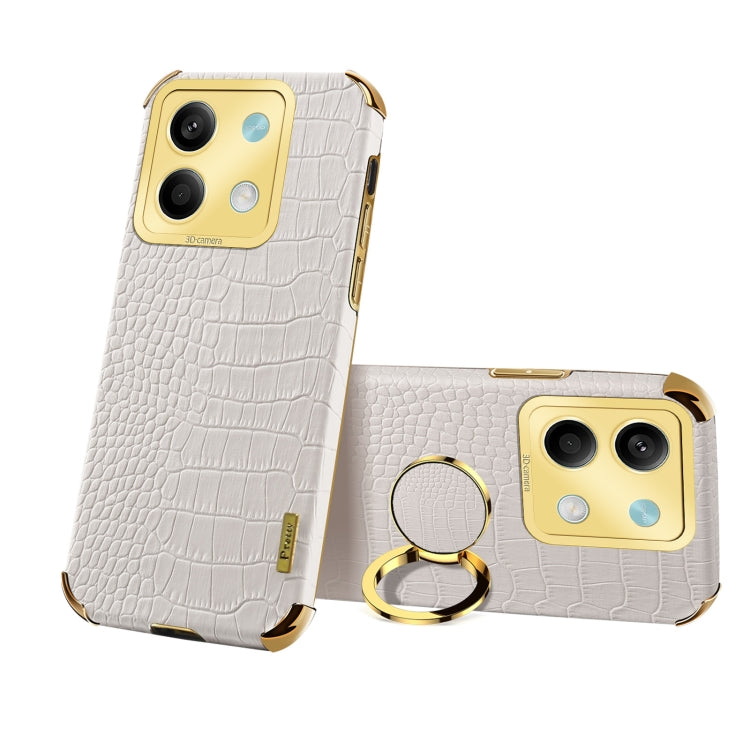 6D Electroplating Crocodile Texture Leather Back Phone Case with Holder