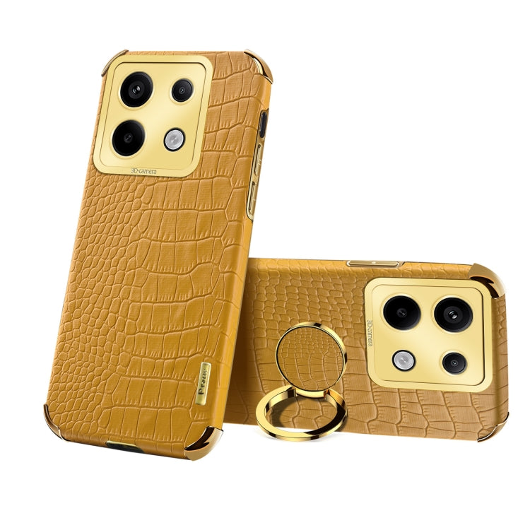 6D Electroplating Crocodile Texture Leather Back Phone Case with Holder