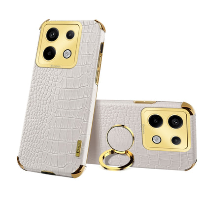 6D Electroplating Crocodile Texture Leather Back Phone Case with Holder