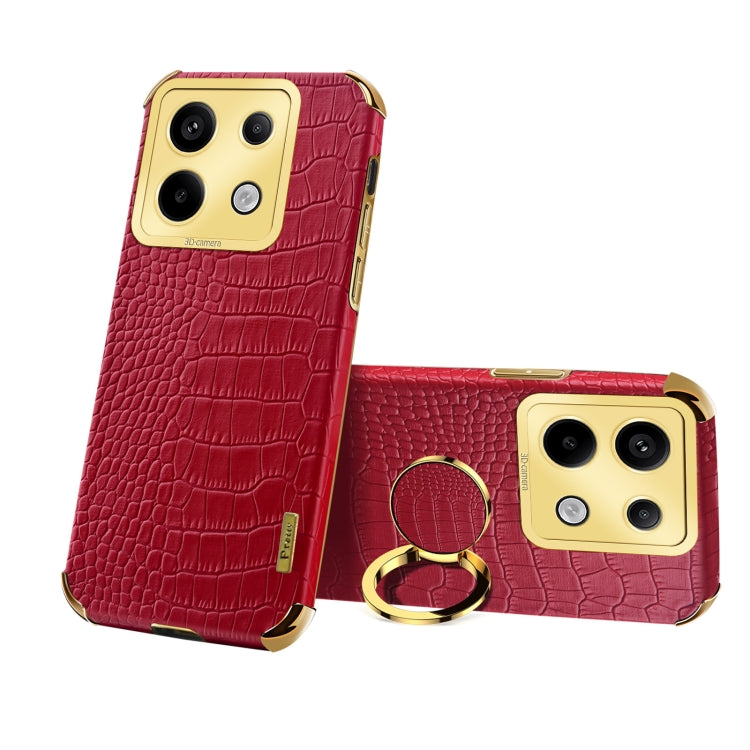 6D Electroplating Crocodile Texture Leather Back Phone Case with Holder