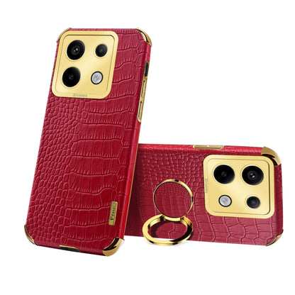 6D Electroplating Crocodile Texture Leather Back Phone Case with Holder