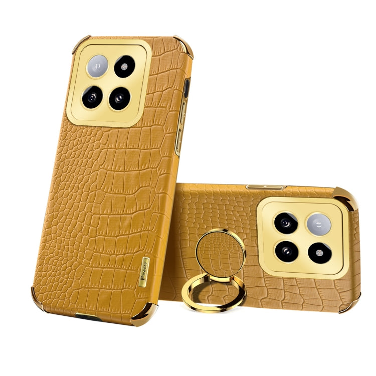 6D Electroplating Crocodile Texture Leather Back Phone Case with Holder