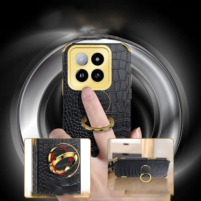 6D Electroplating Crocodile Texture Leather Back Phone Case with Holder