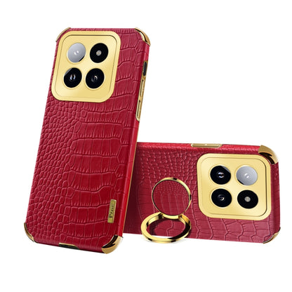 6D Electroplating Crocodile Texture Leather Back Phone Case with Holder