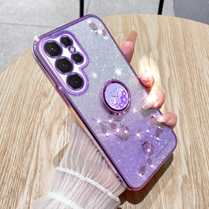 Gradient Glitter Immortal Flower Ring All-inclusive Phone Case