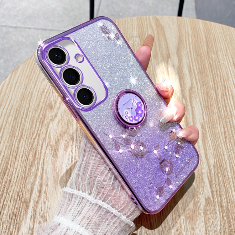 Gradient Glitter Immortal Flower Ring All-inclusive Phone Case