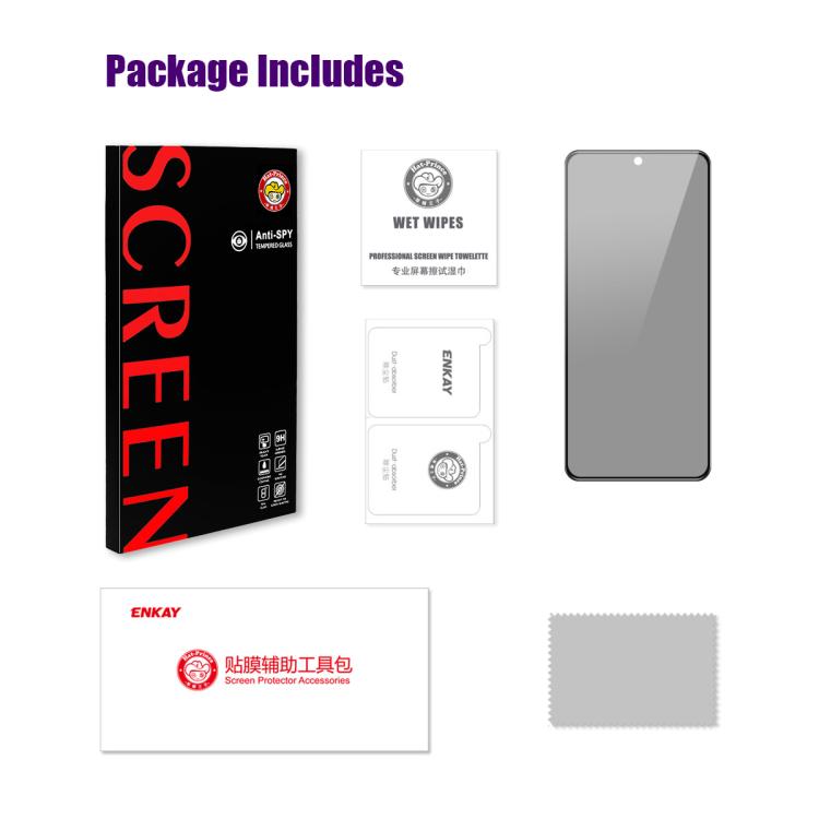 ENKAY Hat-Prince 28 Degree Anti-peeping Privacy Silk Screen Tempered Glass Film, For Redmi K90, For Redmi K90 Pro Max, For Redmi Note 15 Pro 5G Global 163.6mm, For Redmi A5 4G 171.77mm, For Redmi Turbo 4, For Xiaomi Poco X7 Pro, For Xiaomi Poco M7 Pro ...