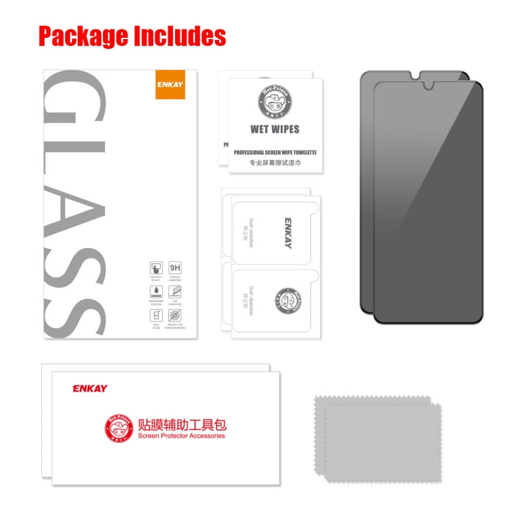 2pcs ENKAY Hat-Prince 28 Degree Anti-peeping Privacy Tempered Glass Film, For Samsung Galaxy A15 4G / 5G, For Samsung Galaxy A05 / A05s, For Samsung Galaxy F34 5G / M54 5G