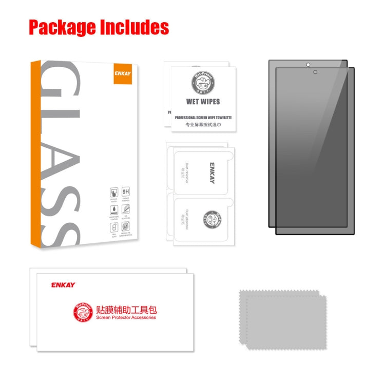 2pcs ENKAY Hat-Prince 28 Degree Anti-peeping Privacy Tempered Glass Film, For Samsung Galaxy S24 Ultra 5G, For Samsung Galaxy S24+ 5G, For Samsung Galaxy S24 5G, For Samsung Galaxy A25 5G, For Samsung Galaxy S23 FE 5G, For Samsung Galaxy F54           ...