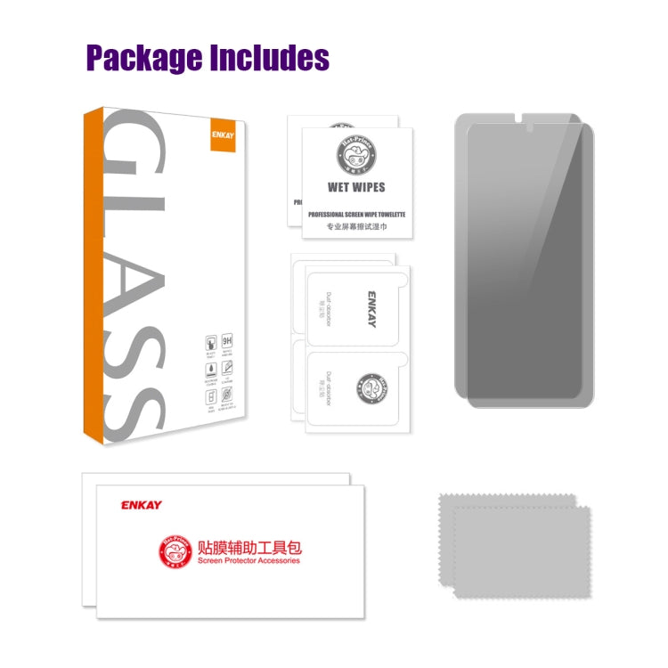 2pcs ENKAY Hat-Prince 28 Degree Anti-peeping Privacy Tempered Glass Film, For Samsung Galaxy F15 / M15, For Samsung Galaxy A15 4G / 5G, For Samsung Galaxy A05 / A05s, For Samsung Galaxy F34 5G / M54 5G