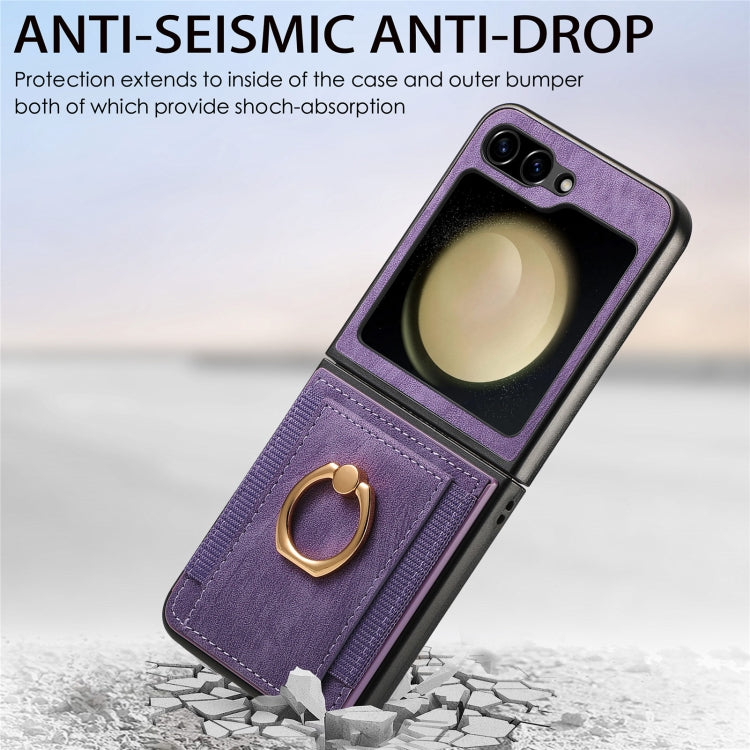 Retro Skin-feel Ring Multi-card Wallet Phone Case