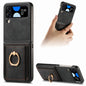 Retro Skin-feel Ring Card Bag Phone Case, For Galaxy Z Flip4