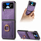Retro Skin-feel Ring Card Bag Phone Case, For Galaxy Z Flip4